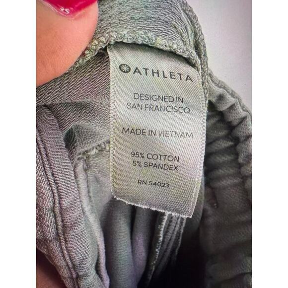 2/$35 ATHLETA Farallon Joggers 2 Pant Sage Green Casual Activewear Ankle Zip - Picture 7 of 7